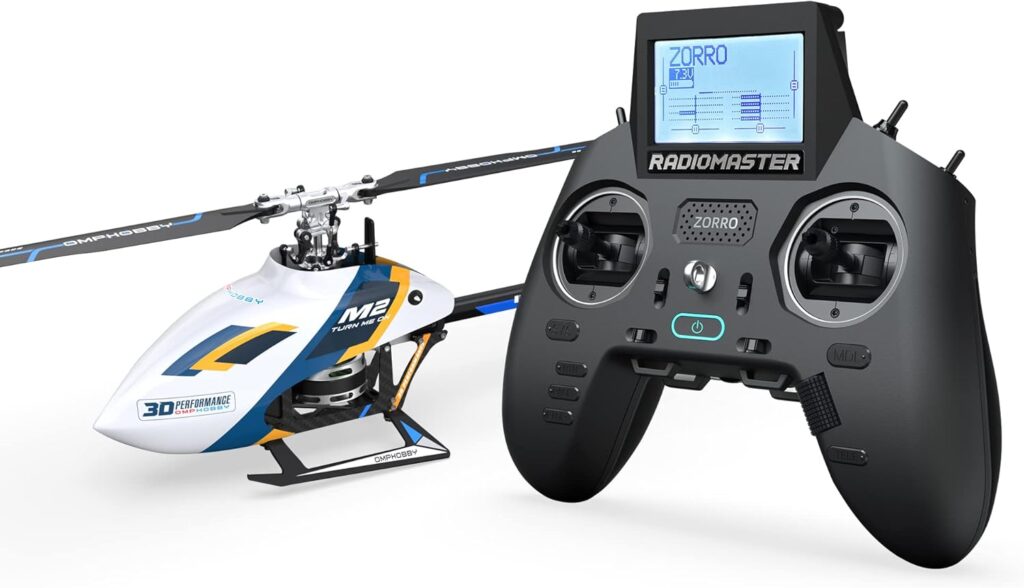OMPHOBBY M2 EVO Ready to Fly RC Hubschrauber Outdoor Dual Brushless Motoren Direct-Drive 6CH Fernbedienung Ferngesteuerter Hubschrauber für Erwachsene, 3D
RC Helikopter Helicopter