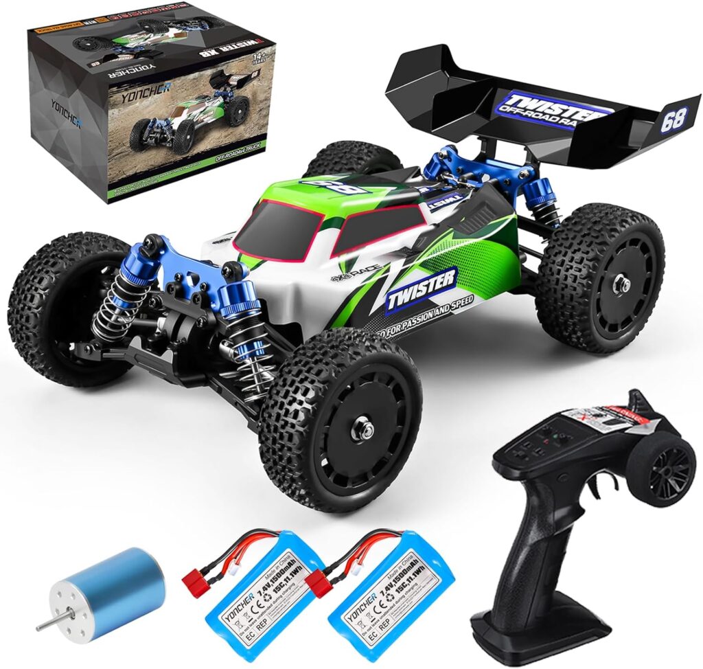 YONCHER YC350 Ferngesteuertes Auto für Erwachsene, 1/14 Bürstenloser Motor 50+ KM/H, 4 WD Offroad RC Auto, Proportional 4X4 Monster Truck Buggy, 40min+ Minuten Spielzeit Outdoor für Kinder, Combo