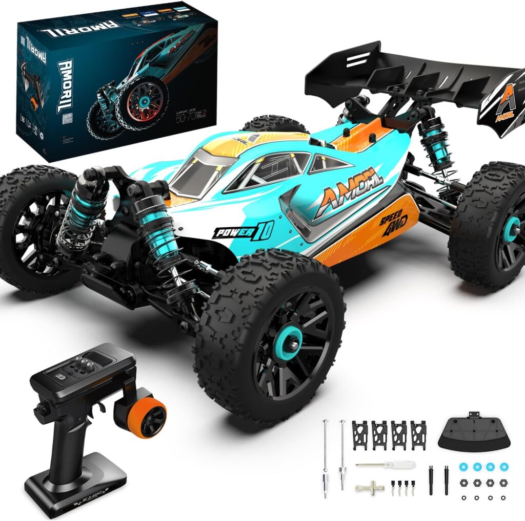 AMORIL 1:14 schnelle ferngesteuerte Autos für Erwachsene, max. 70 + KMH Hobby, ferngesteuertes Auto, 4 x 4 Monstertruck-Rennbuggy, Elektrofahrzeug-Spielzeug, Geschenk für Kinder mit Ölschocks