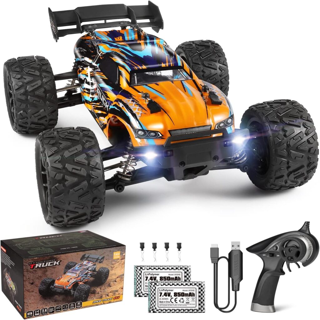 HAIBOXING Ferngesteuertes Auto 4WD RC Auto 1/18 36 km/h All Terrains Offroad Elektro Fahrzeug 2,4 GHz Offroad Monstertruck Buggy mit 2 wiederaufladbaren Batterien für Kinder und Erwachsene