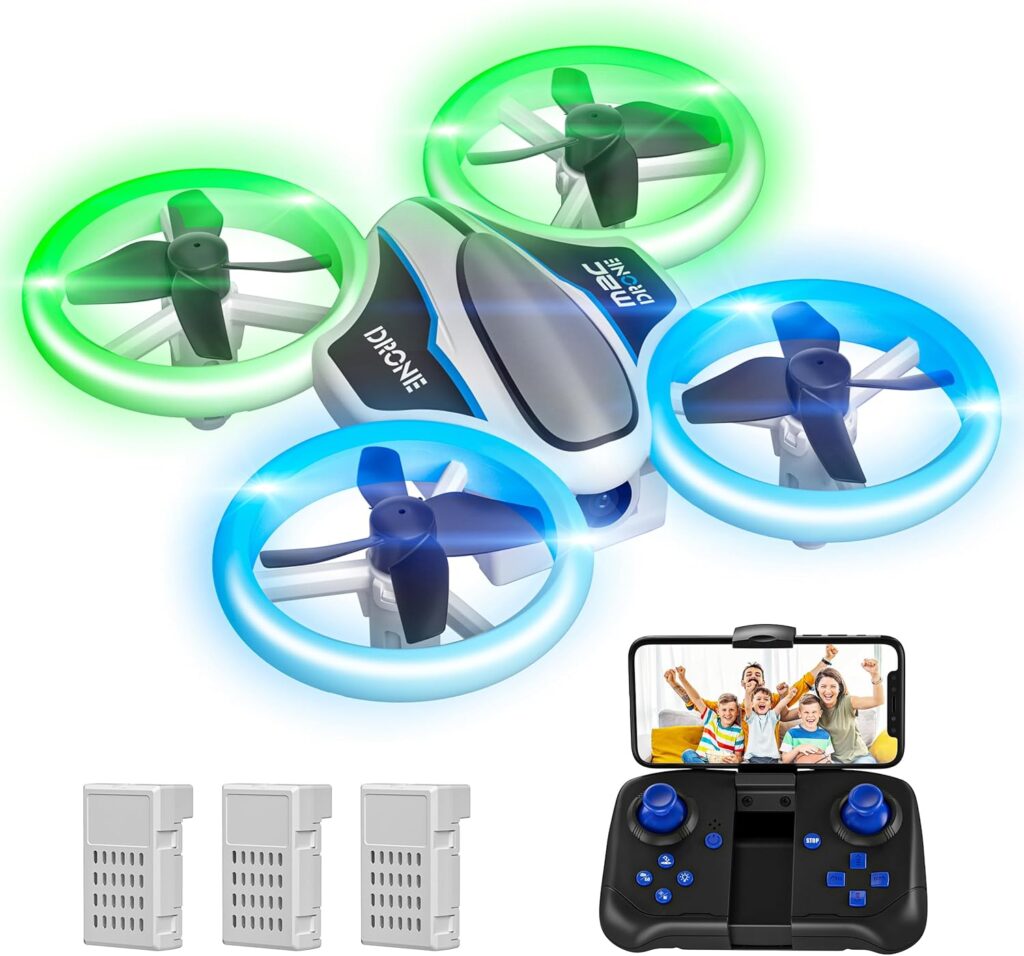 Mini Drohne mit Kamera HD 720P für Kinder, RC Drone mit LED Lichter,Quadrocopter mit 3D Flips, Kopflosem Modus und 3 Akkus,21 Min Lange Flugzeit,Spielzeug Drohne Helikopter für Kinder und Anfänger
drone quadrokopter quadrocopter